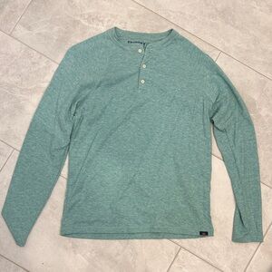 Faherty Long Sleeve Henley Shirt - Light Blue